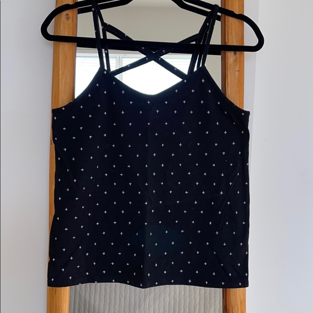 Cross back tank white cross detail